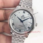 De Ville Omega Silver  Dial Stainless Steel Band Copy Watch